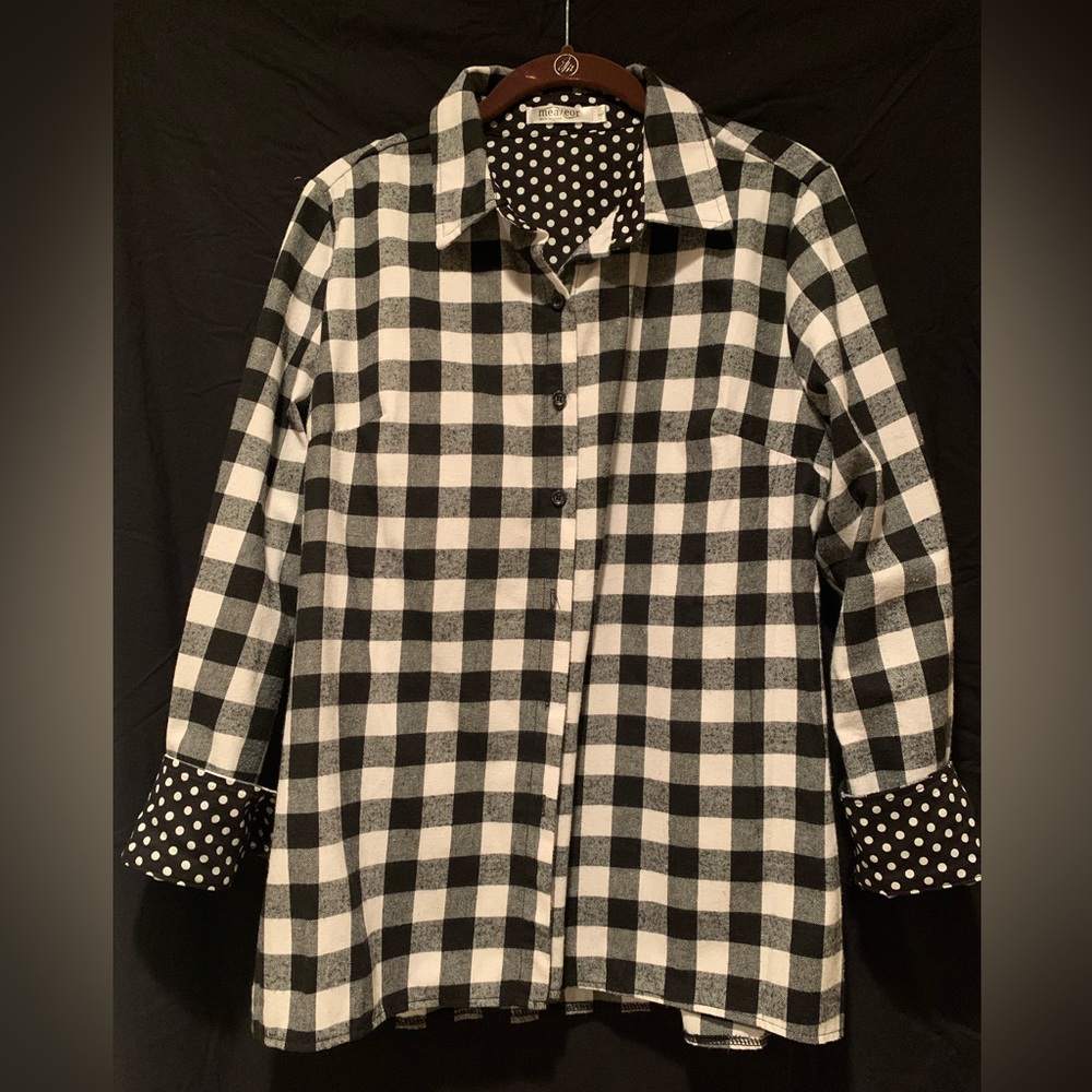 Black and white checker flannel